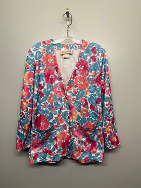 Vintage Floral Button-Front Blazer